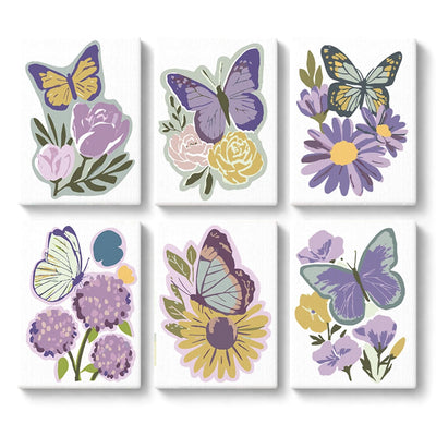 Mini Paint By Numbers SetButterfly and Flowers - isuvio