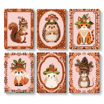 Mini Paint By Numbers SetWoodland Animals Frames - isuvio
