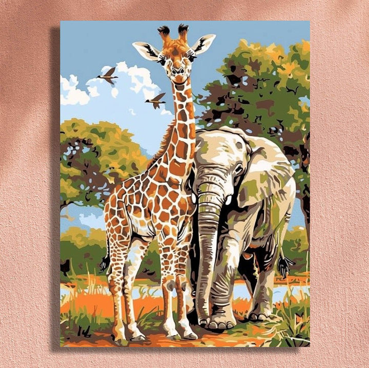 isuvio™Animal Series Giraffe and Elephant No.56 - isuvio