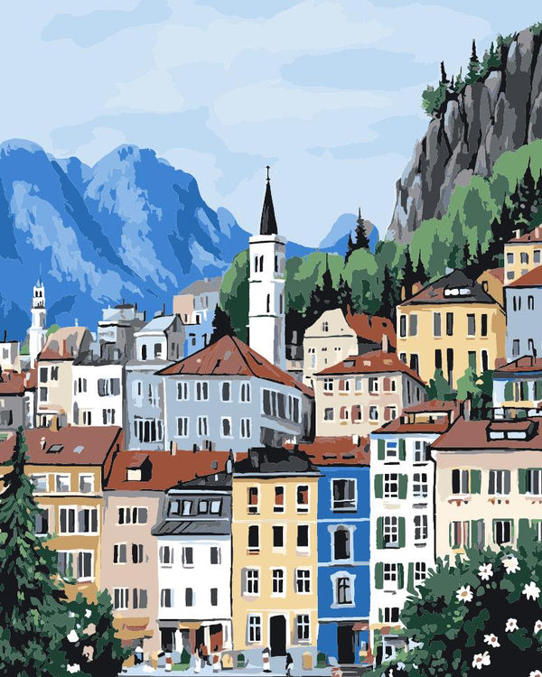 Paint By Numbers Kitisuvio™Cityscape Series Bolzano Italy No.75 - isuvio