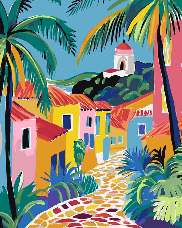 Paint By Numbers Kitisuvio™Cityscape Series Mediterranean coastal village No.28 - isuvio