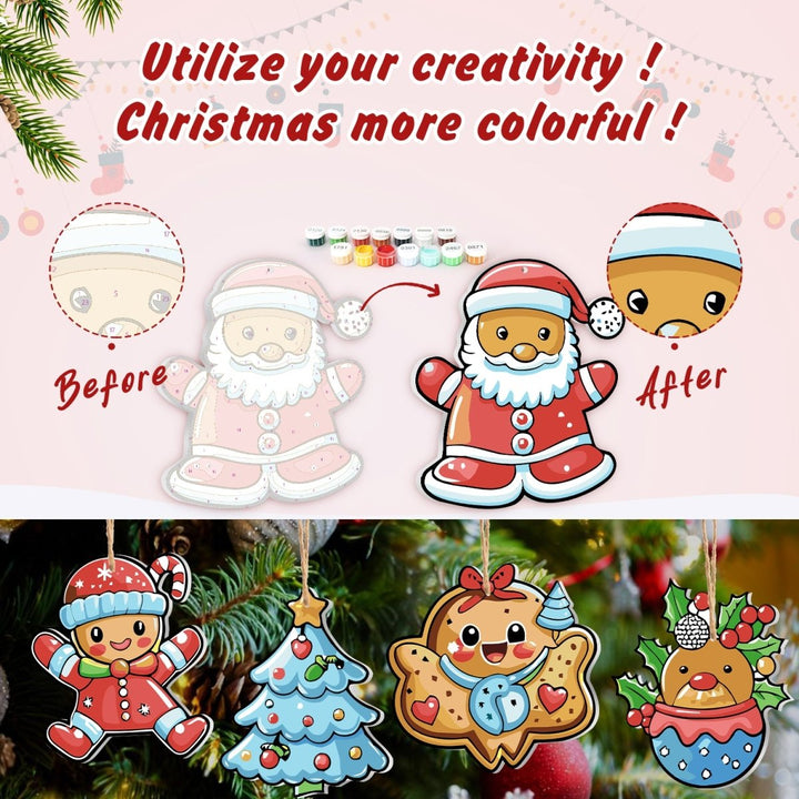 Paint By Numbers KitLarge Christmas Ornaments - Candy - Color Cuties Set - isuvio