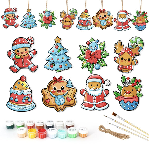 Paint By Numbers KitLarge Christmas Ornaments - Candy - Color Cuties Set - isuvio