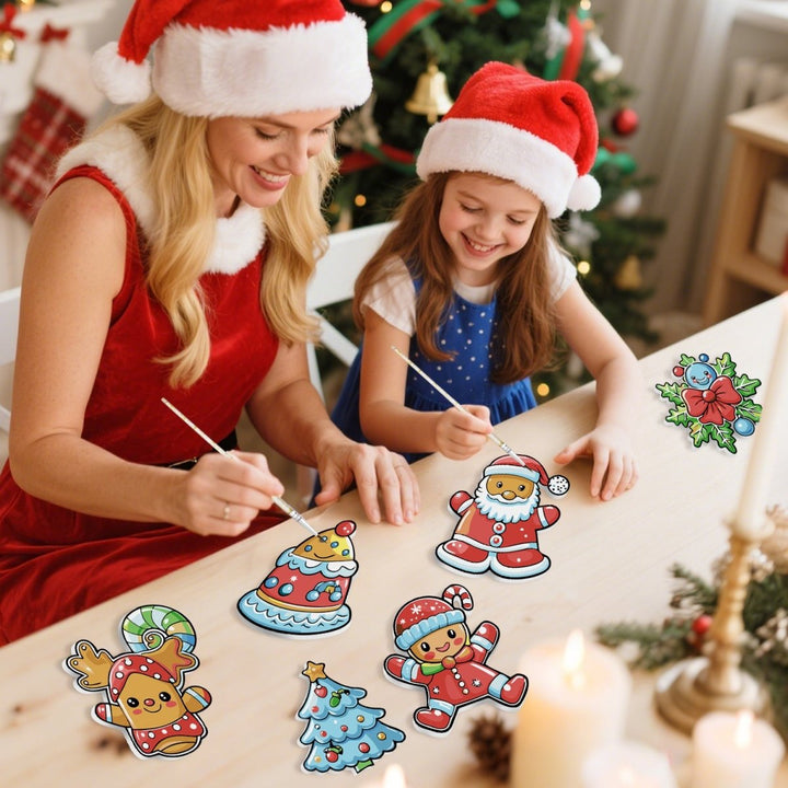 Paint By Numbers KitLarge Christmas Ornaments - Candy - Color Cuties Set - isuvio