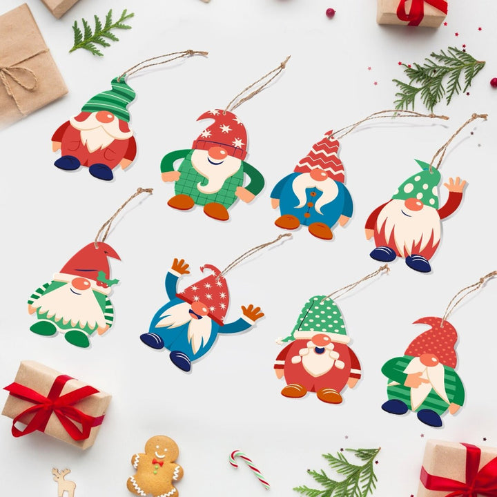 Paint By Numbers KitLarge Christmas Ornaments - Christmas Gnomes Set - isuvio