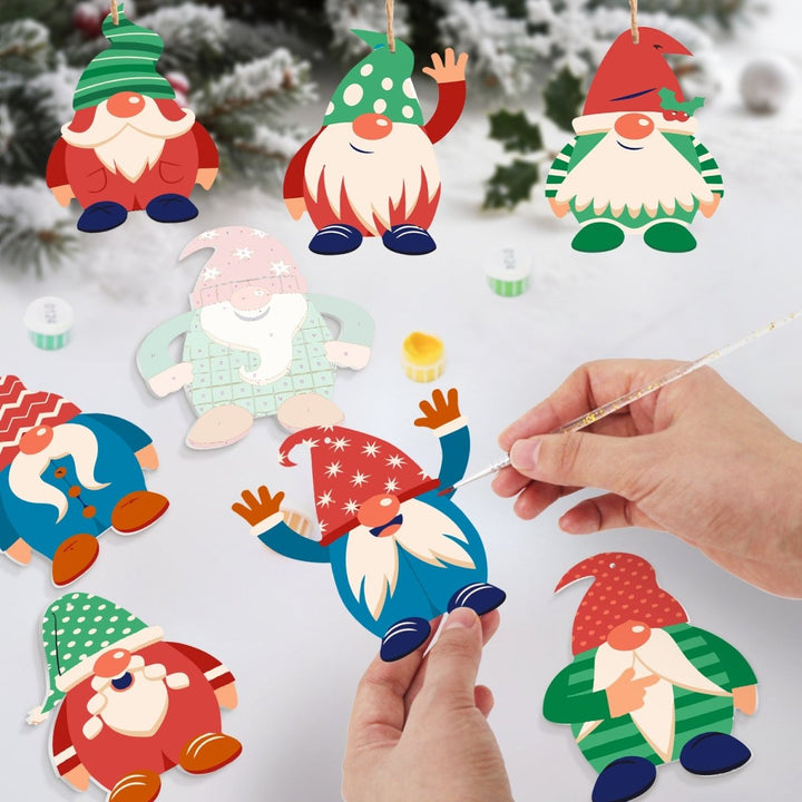 Paint By Numbers KitLarge Christmas Ornaments - Christmas Gnomes Set - isuvio