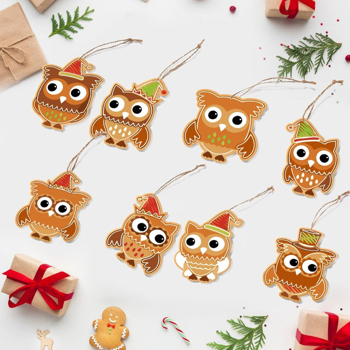 Paint By Numbers KitLarge Christmas Ornaments - Festive Owls Set - isuvio