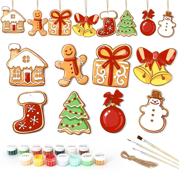 Paint By Numbers KitLarge Christmas Ornaments - Gifts Bells & Stockings - isuvio