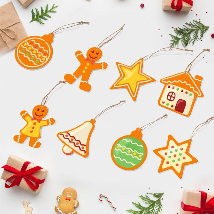 Paint By Numbers KitLarge Christmas Ornaments - Gingerbread Bauble Star House - isuvio