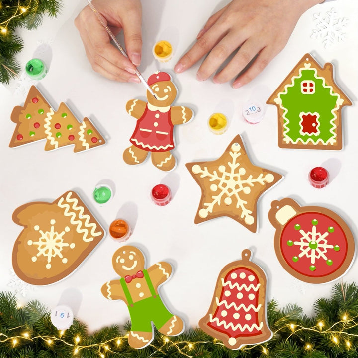 Paint By Numbers KitLarge Christmas Ornaments - Gingerbread Classics (8pcs) - isuvio