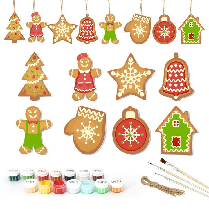 Paint By Numbers KitLarge Christmas Ornaments - Gingerbread Classics (8pcs) - isuvio