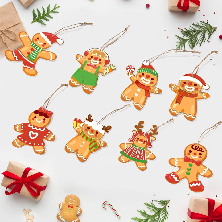 Paint By Numbers KitLarge Christmas Ornaments - Gingerbread Kids & Reindeer Mix - isuvio