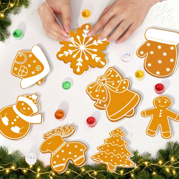Paint By Numbers KitLarge Christmas Ornaments - Iced Cookie Silhouettes - isuvio
