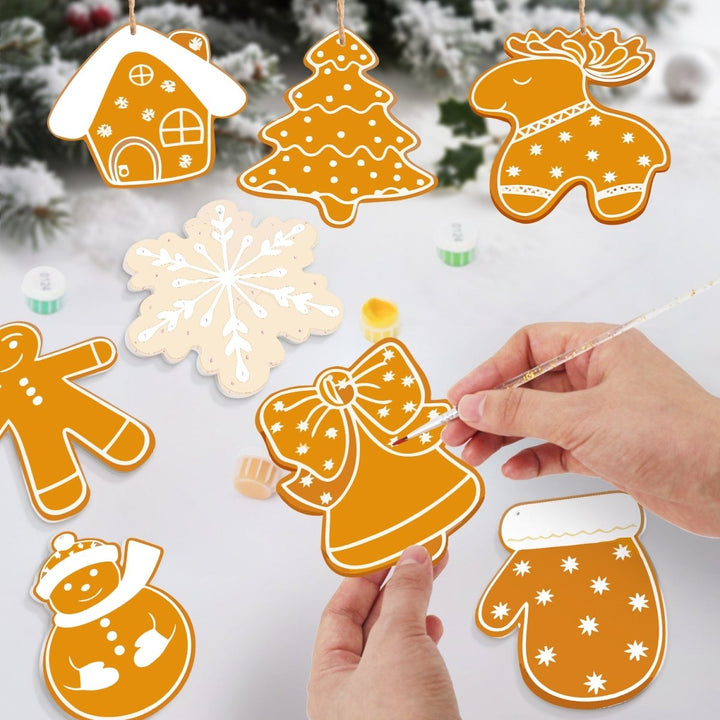 Paint By Numbers KitLarge Christmas Ornaments - Iced Cookie Silhouettes - isuvio