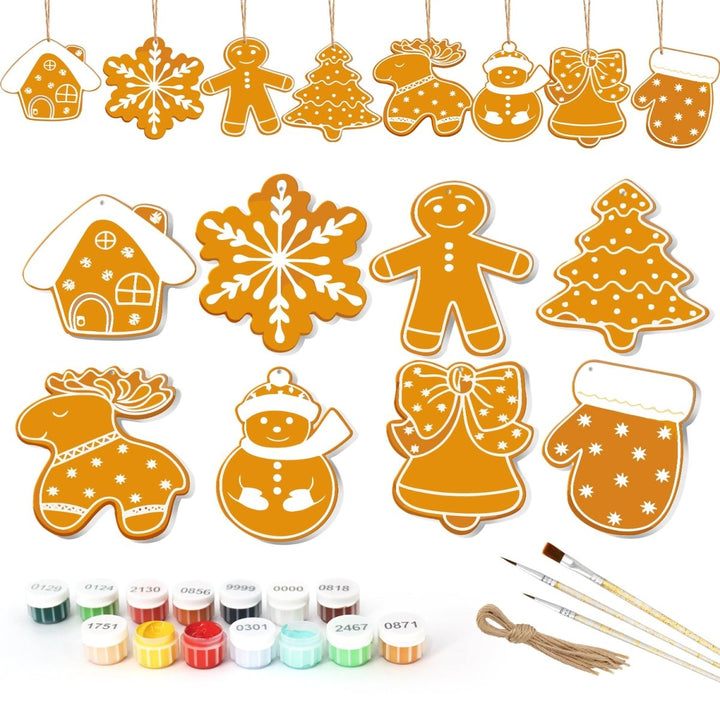 Paint By Numbers KitLarge Christmas Ornaments - Iced Cookie Silhouettes - isuvio