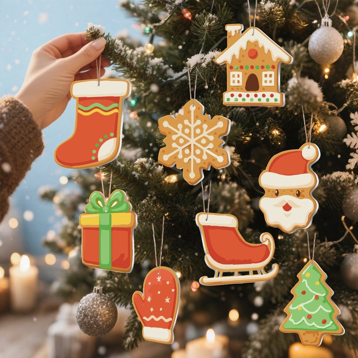 Paint By Numbers KitLarge Christmas Ornaments - Santa Sleigh Stocking Gift - isuvio