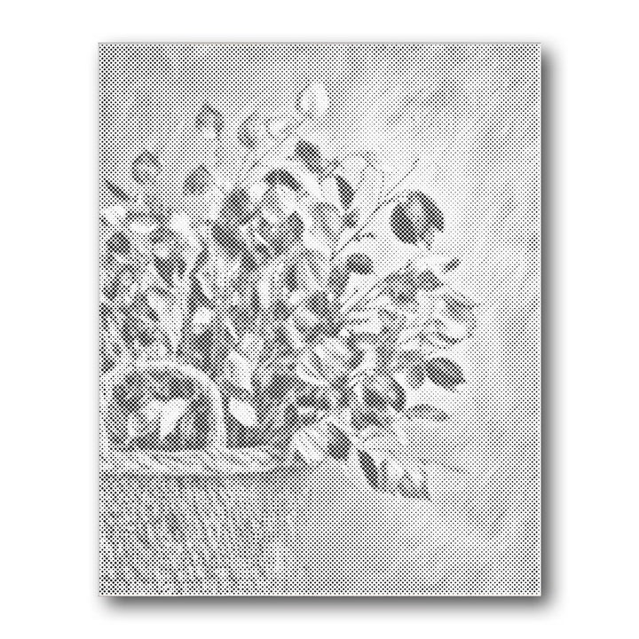 Dot PaintingLeaves Basket Still Life - isuvio
