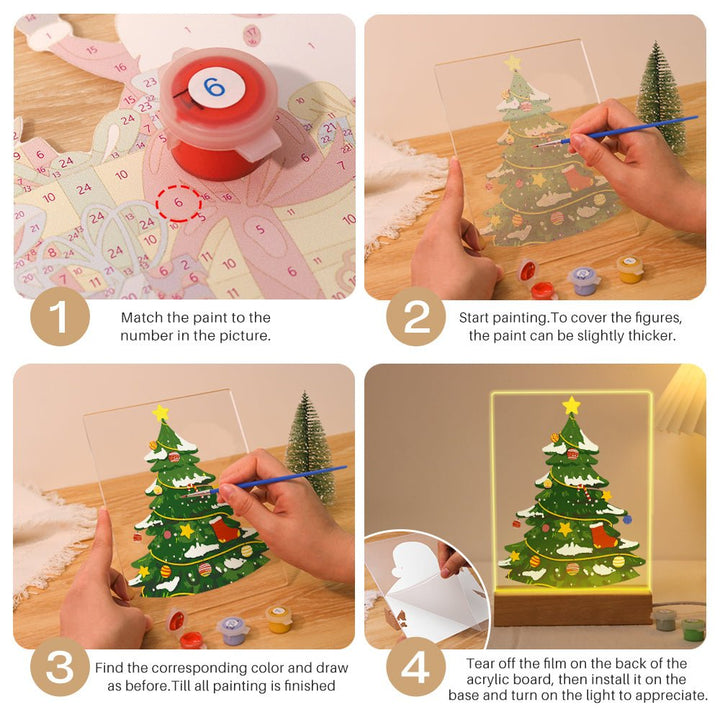 Paint By Numbers KitLed light Christmas No.1 - isuvio