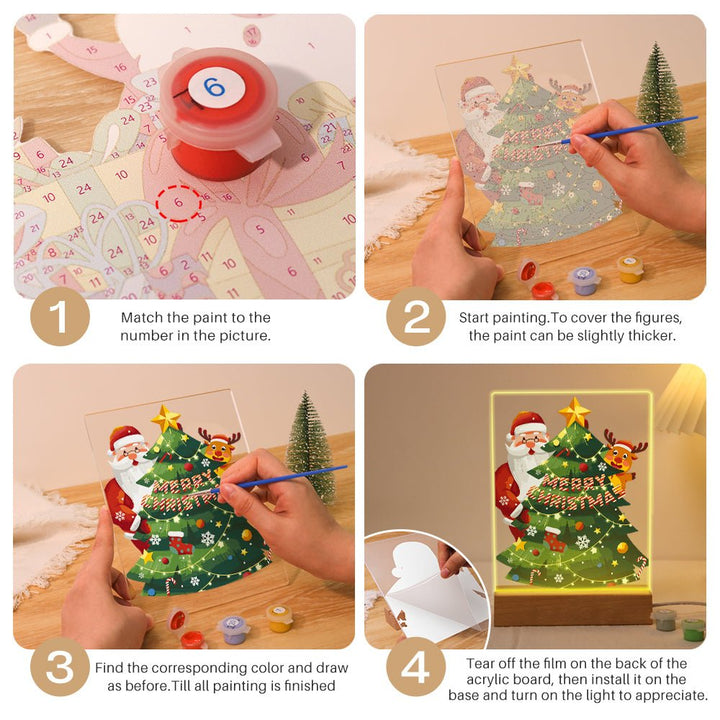 Paint By Numbers KitLed light Christmas No.4 - isuvio