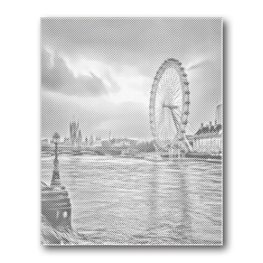 Dot PaintingLondon Eye Thames River - isuvio