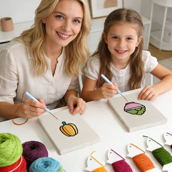 Punch Needle Kit - Mini Punch Needle Kit (4pcs) - Cute Cartoon Patterns ...