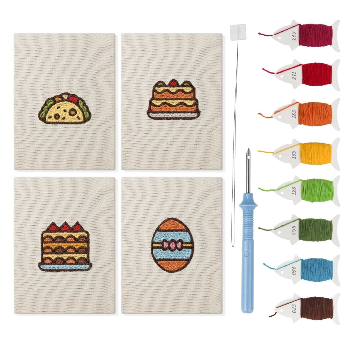 Punch Needle Kit - Mini Punch Needle Kit (4pcs) - Food Embroidery ...