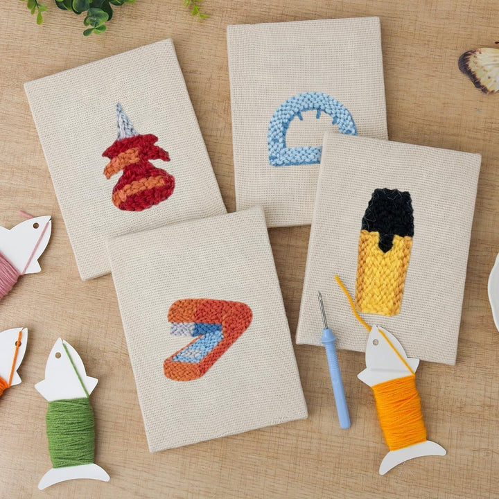 Punch Needle Kit - Mini Punch Needle Kit (4pcs) - Stationery Patterns ...