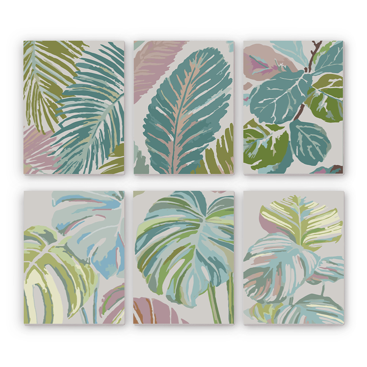 Mini Paint By Numbers SetMonstera Palm Fiddle - Leaf Fig Banana Leaf - isuvio