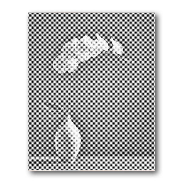 Dot PaintingOrchid Vase Grey Wall - isuvio