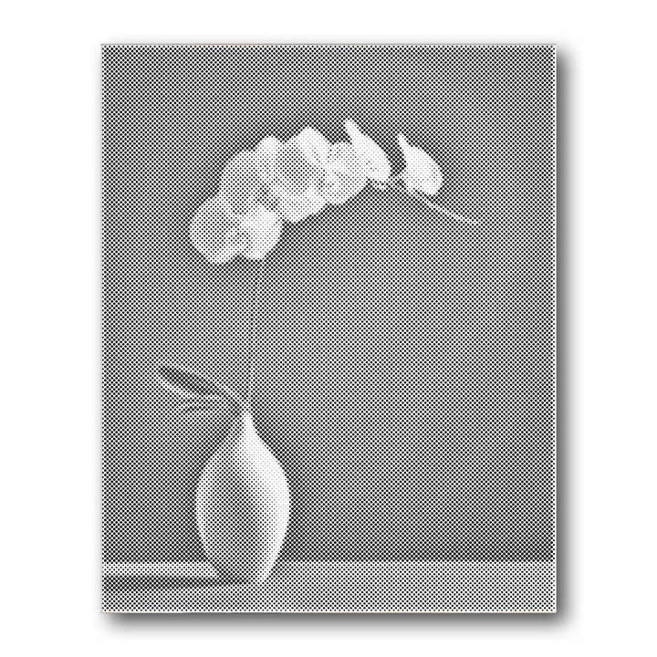 Dot PaintingOrchid Vase Grey Wall - isuvio