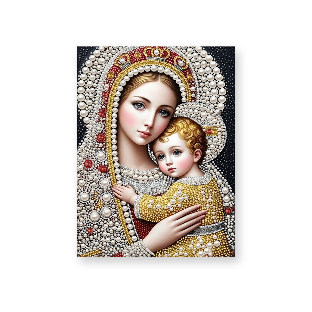 Madonna and Child with Pearl Crowns