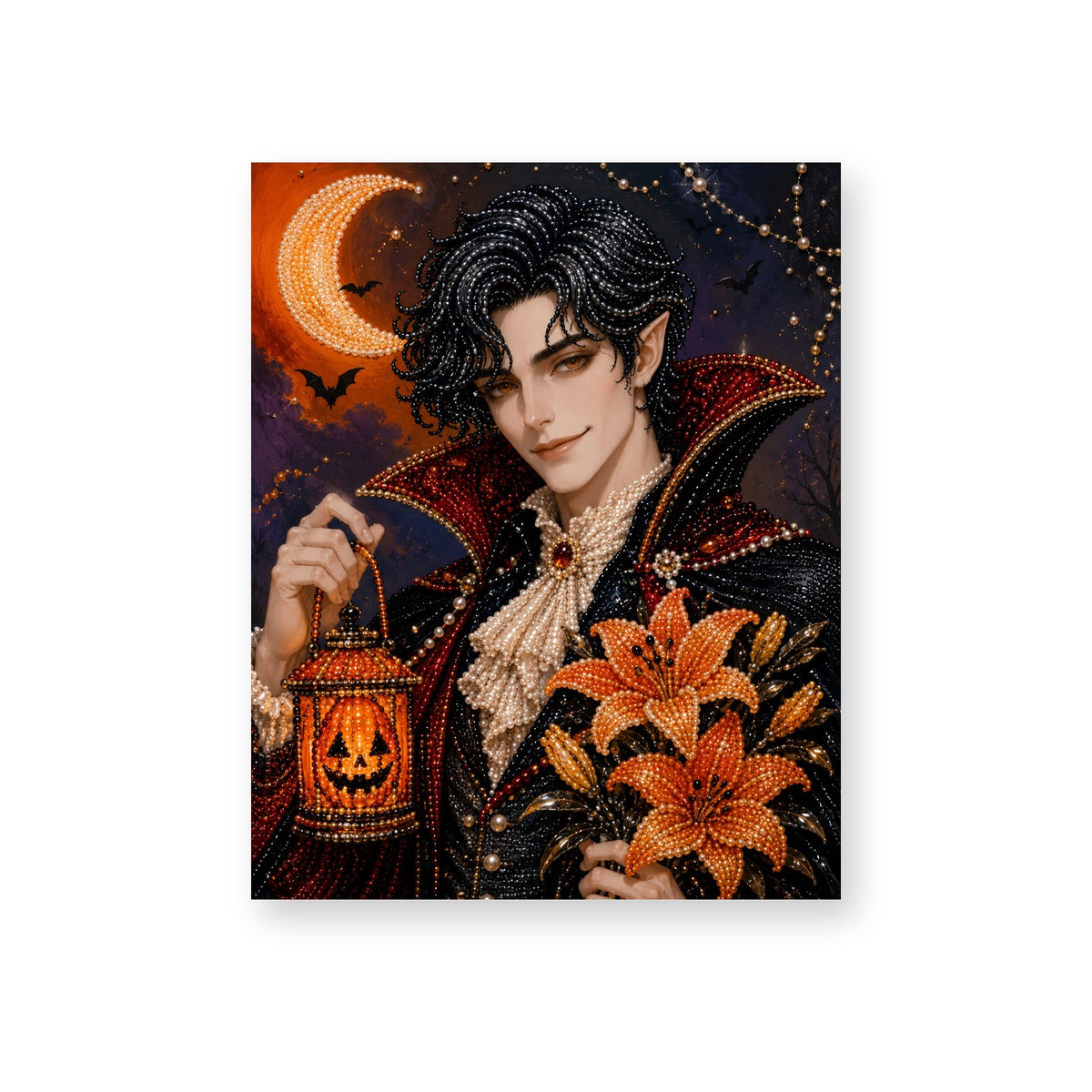 Moonlit Vampire with Orange Lilies