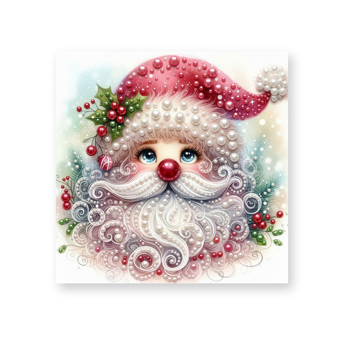 Rosy Santa with a Swirling White Beard