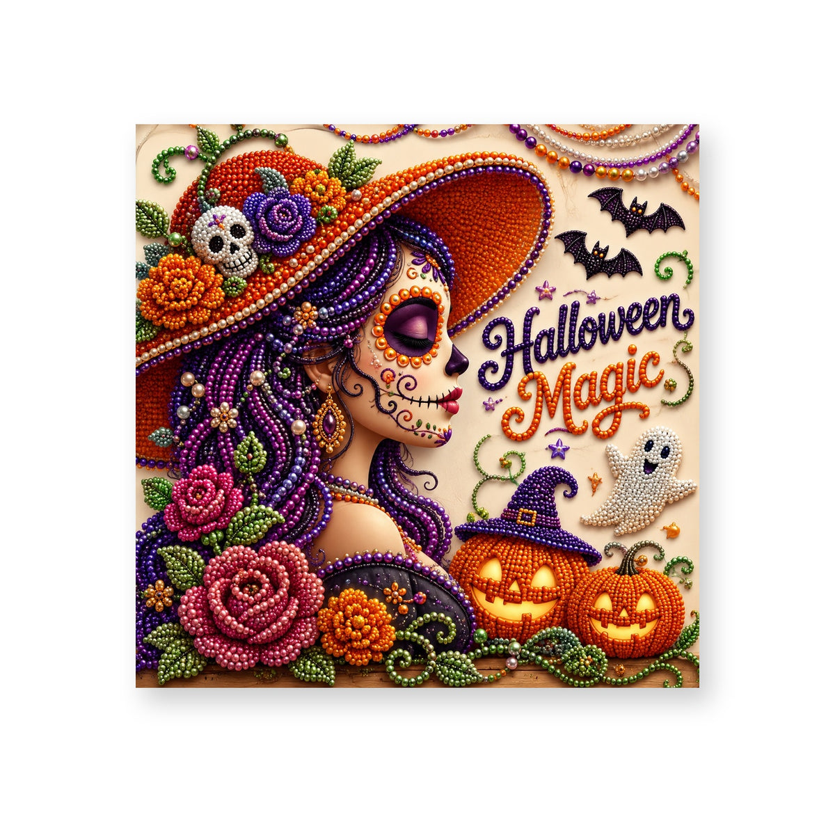 Halloween Magic with a Purple-Haired Witch