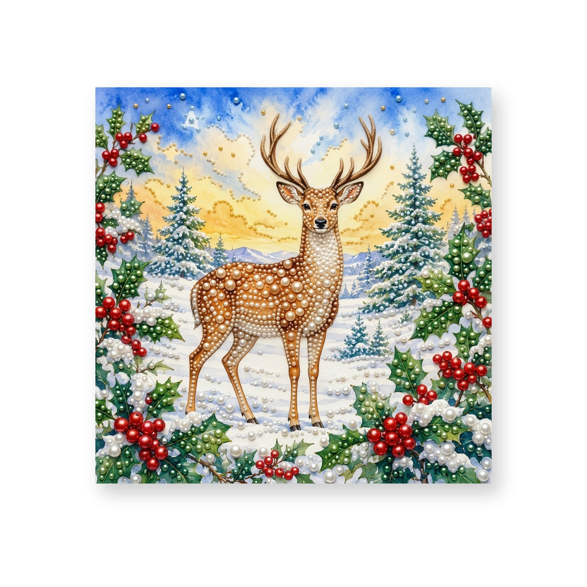 Winter Stag beneath a Golden Sky