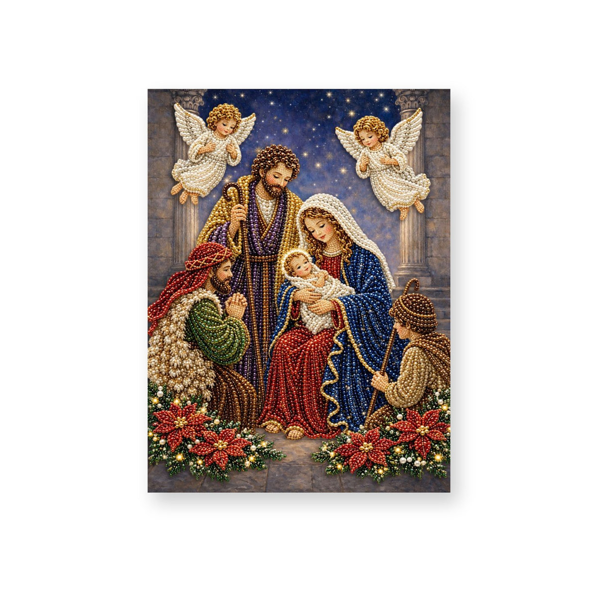 Nativity with Shepherds and Two Angels