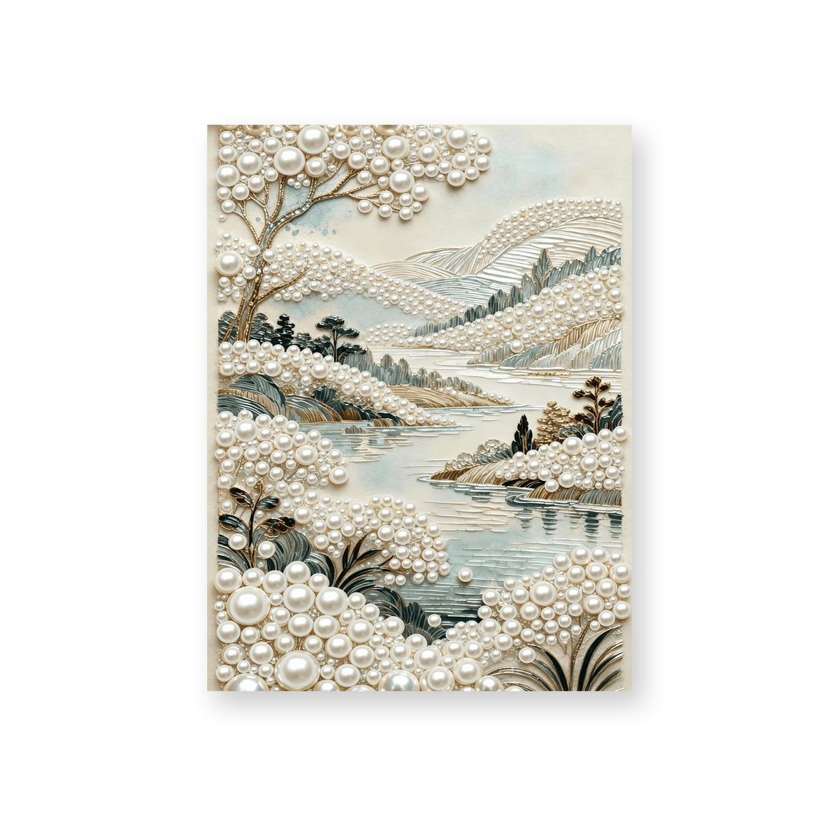 Quiet River Through Pearl-White Hills