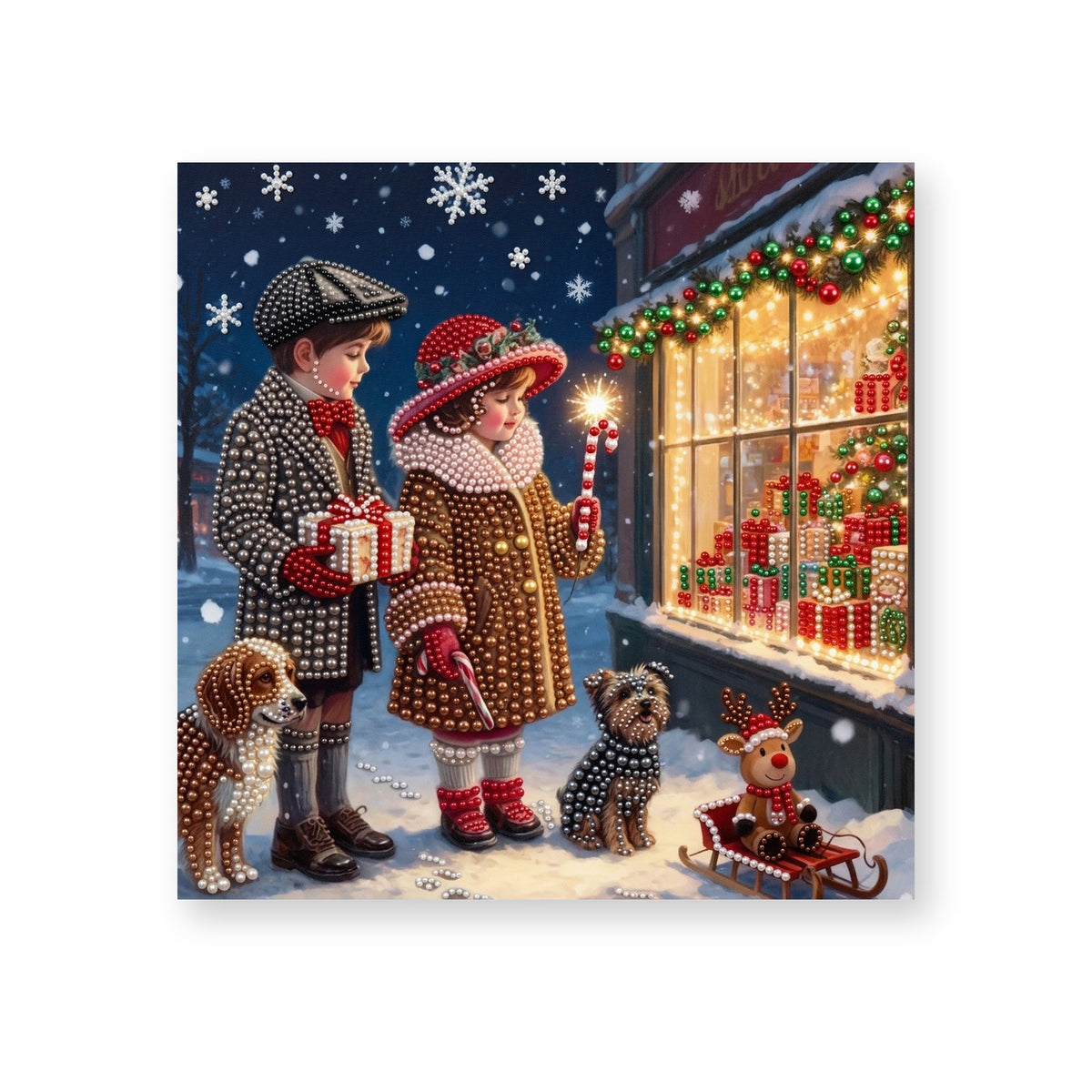 Children at a Victorian Christmas Shop
