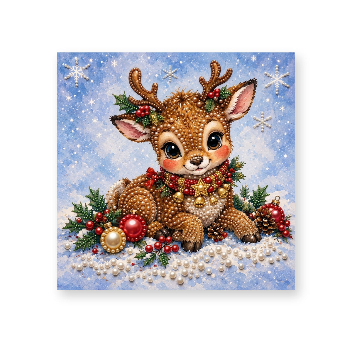 Baby Reindeer with a Golden Star Collar