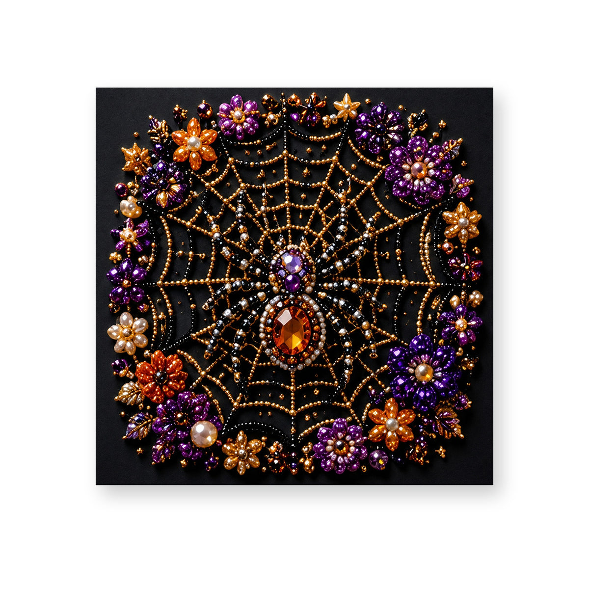 Jeweled Spider on a Floral Web