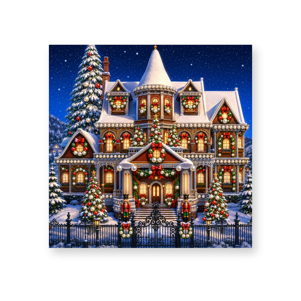 Grand Victorian Christmas House Under the Stars