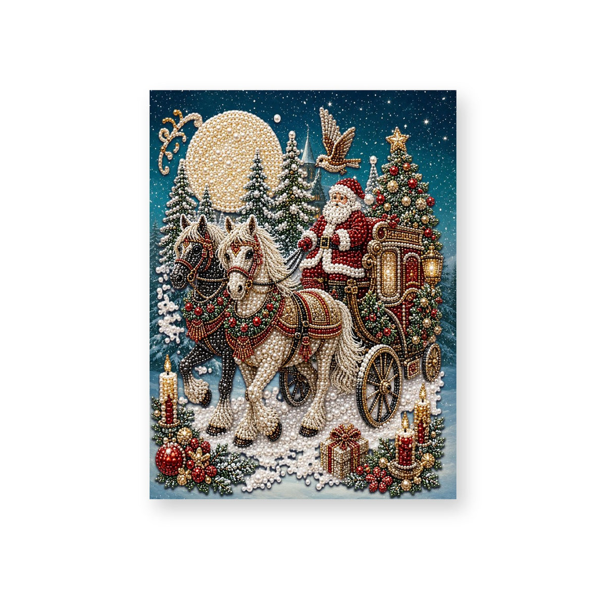 Santa in a Horse-Drawn Christmas Carriage