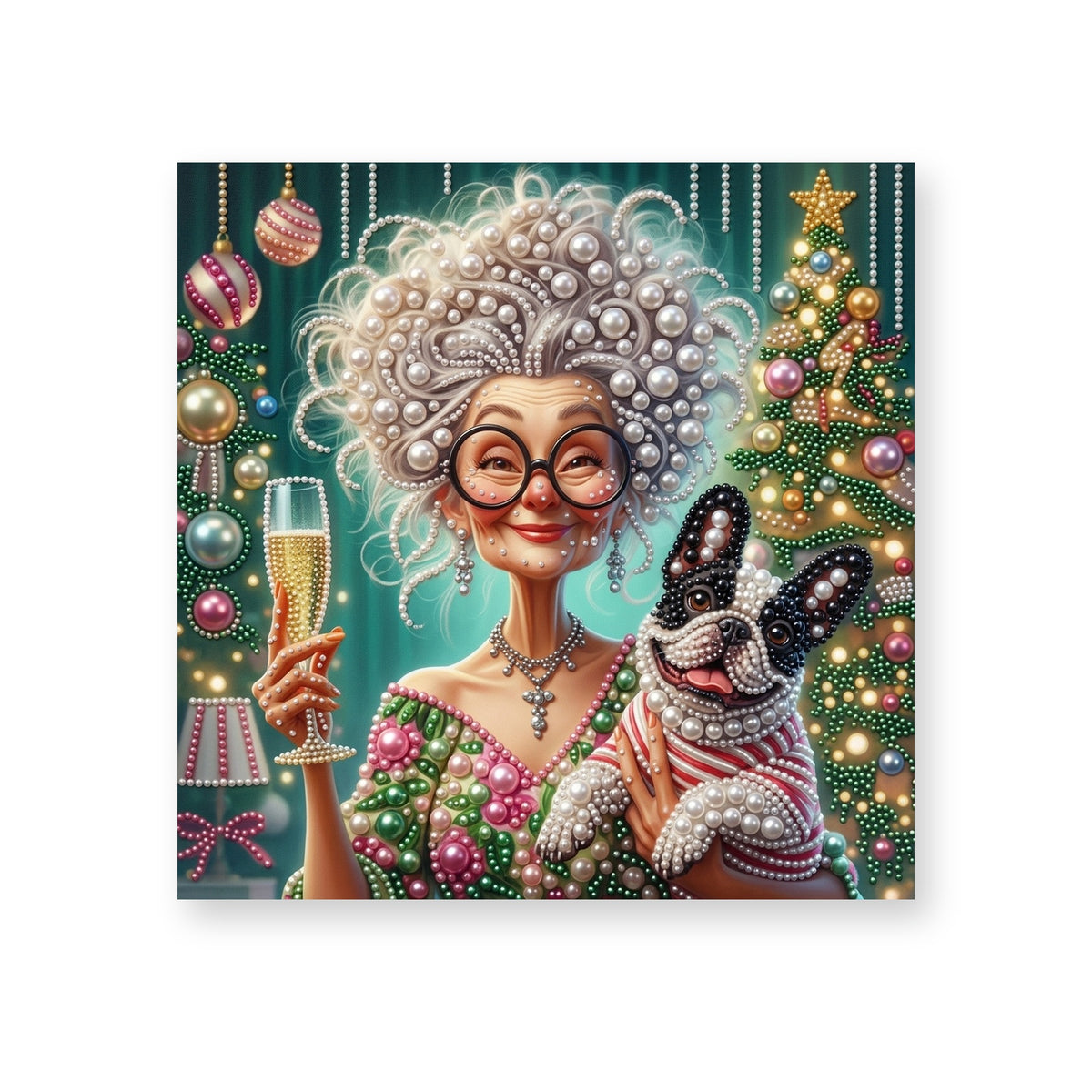 Christmas Toast with a French Bulldog