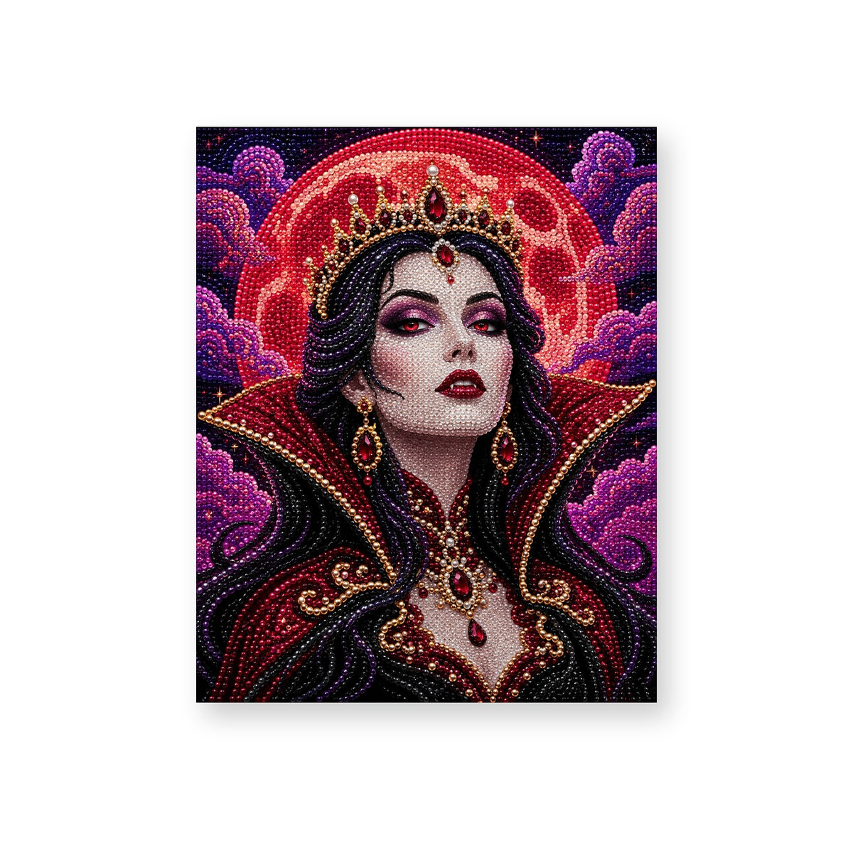 Gothic Queen Beneath a Crimson Moon