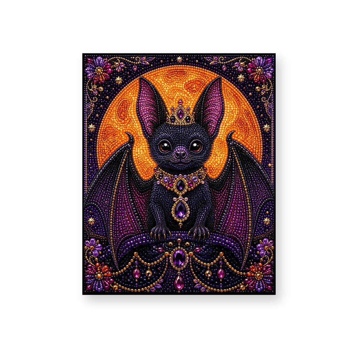 Jeweled Purple Bat Beneath a Harvest Moon