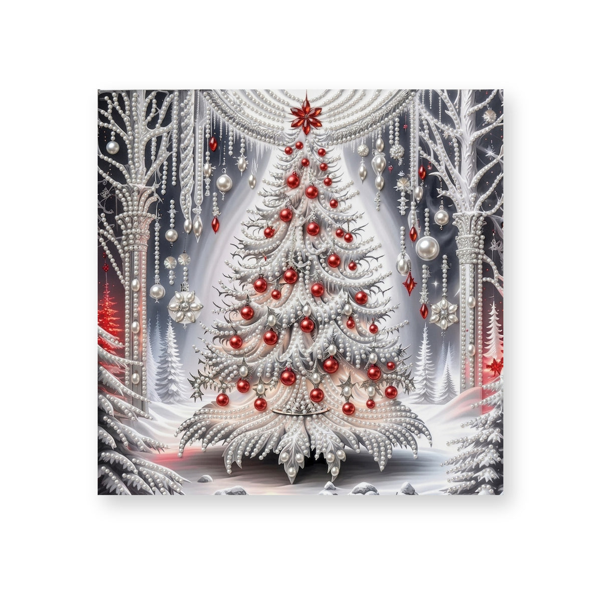 Pearl Christmas Tree among White Birches