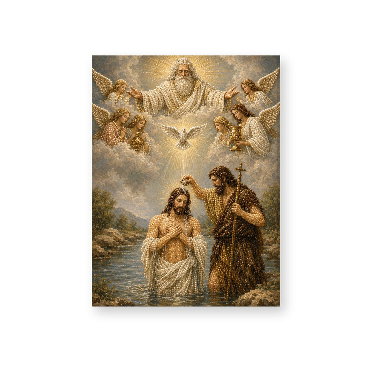 Baptism of Jesus Beneath a Heavenly Light