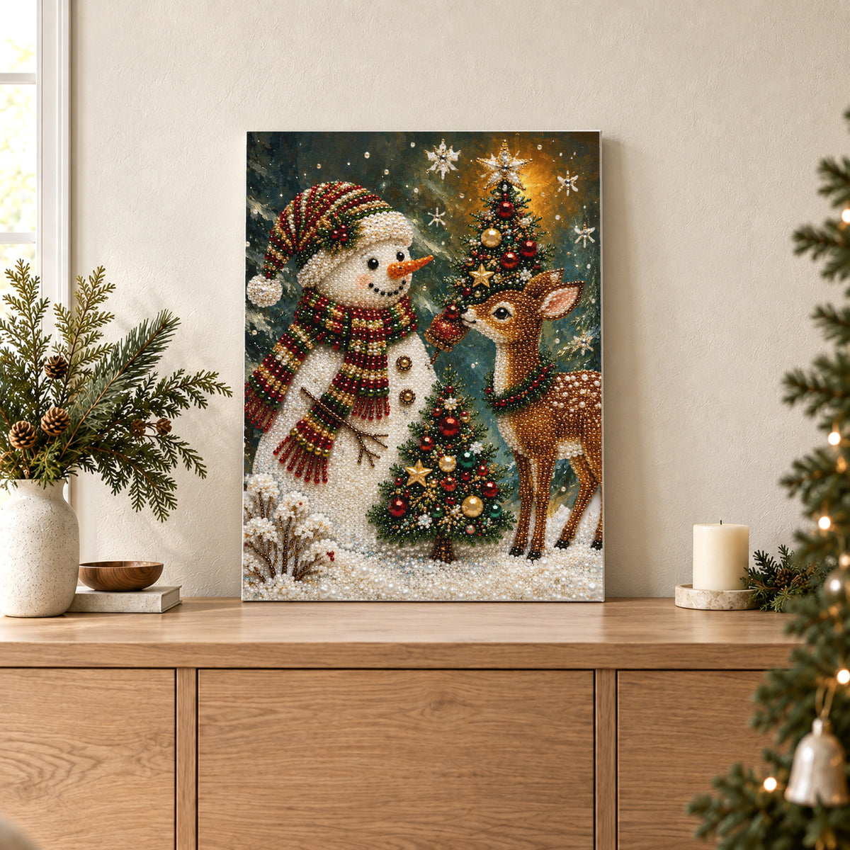 Snowman and Reindeer Christmas Friends