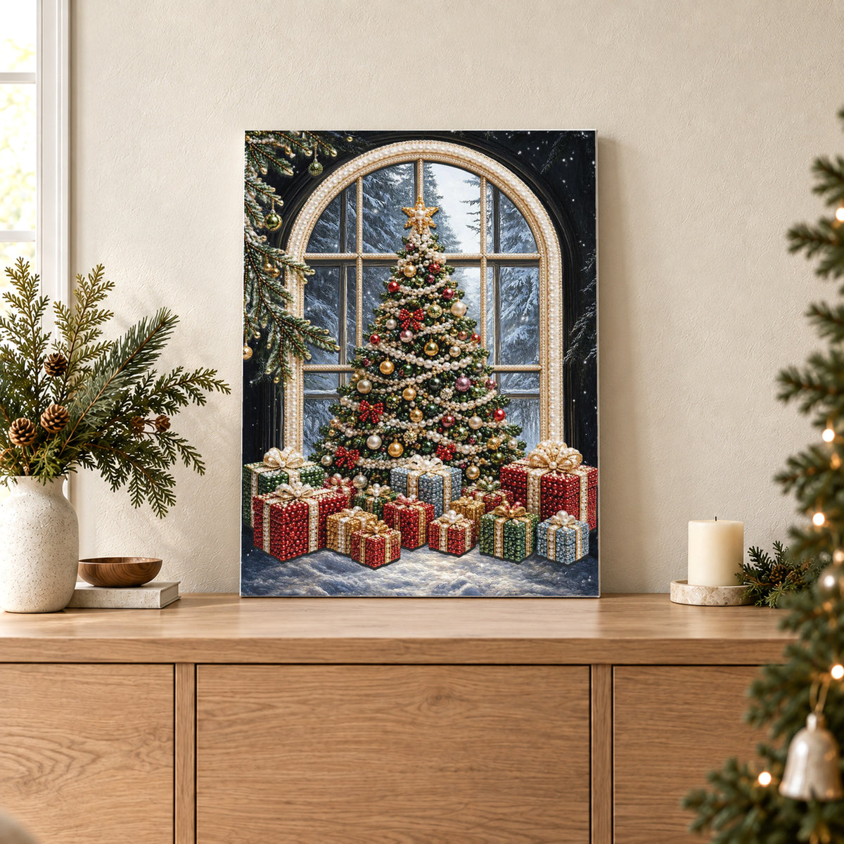 Gifts Beneath the Arched Window Tree