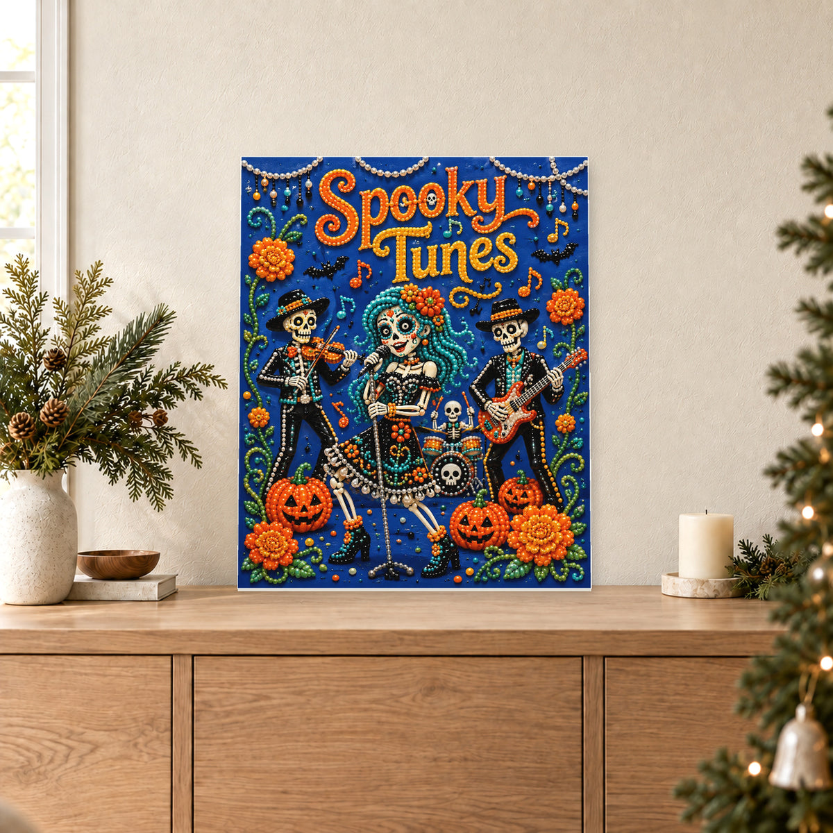 Skelettmusiker mit Spooky Tunes